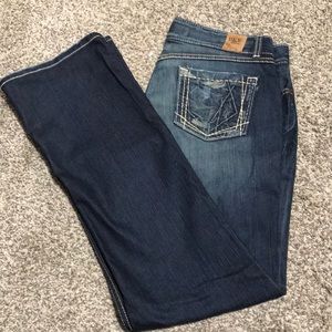 BKE dark wash boot cut jeans
